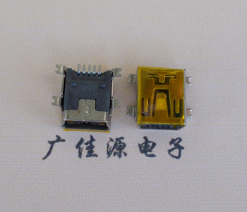 MINI USB 5P 接口 母座 全貼帶麥拉 高9.6帶0.9柱子