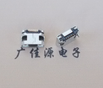 邁克小型 USB連接器 平口5p插座 有柱帶焊盤(pán)