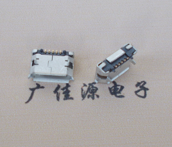 Micro USB 5pin接口 固定腳距6.4插板有柱卷邊