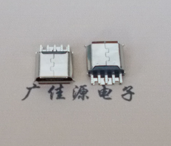 Micro USB母座 防水接口焊線夾板式懸空翻邊