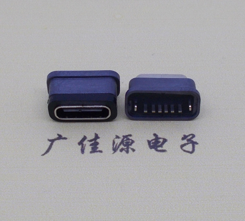 防水type c6P母座立插H=6.6mm連接器