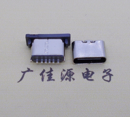 直立插type-c6p母座H=5.0短體usb連接器